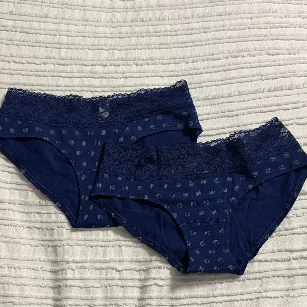 Victoria's Secret Navy Blue Polka Dot Panties - Picture 1 of 4